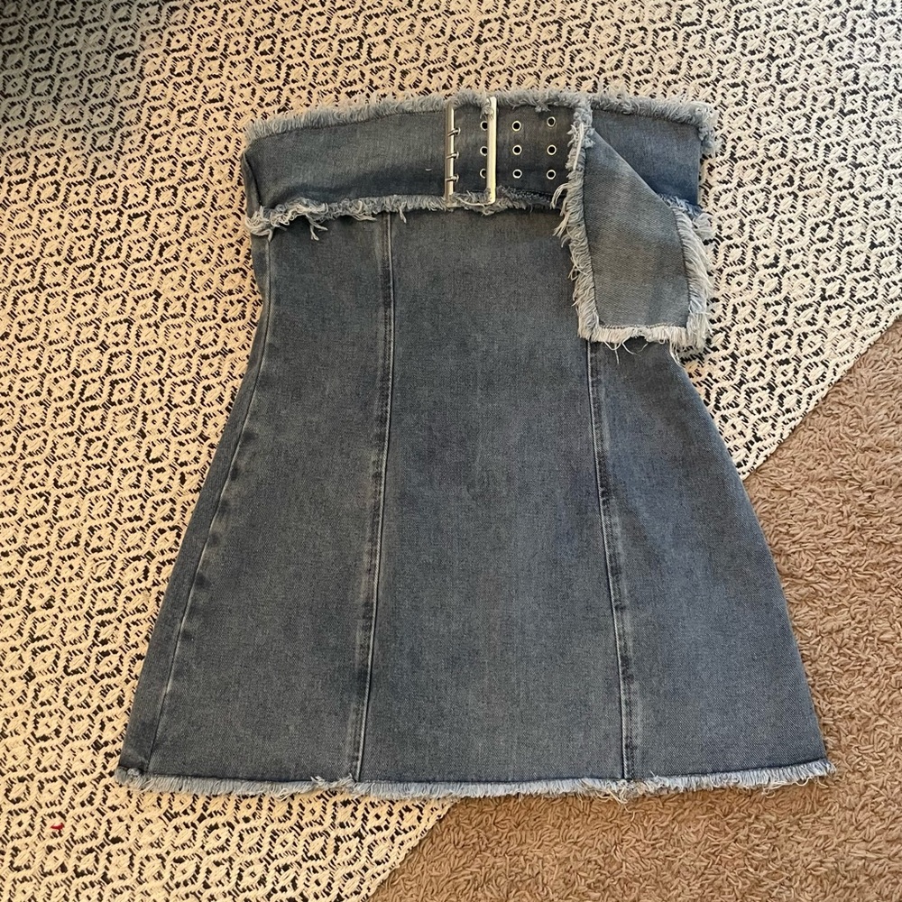 Pretty Little Thing Petite Vintage Denim Mini Dress